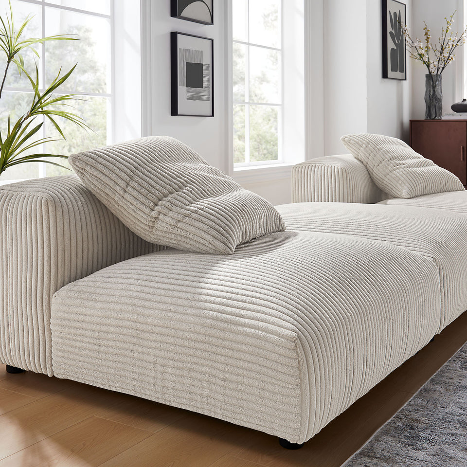 Solace 3-Piece Modular Corduroy Upholstered Sectional Sofa by Modway
