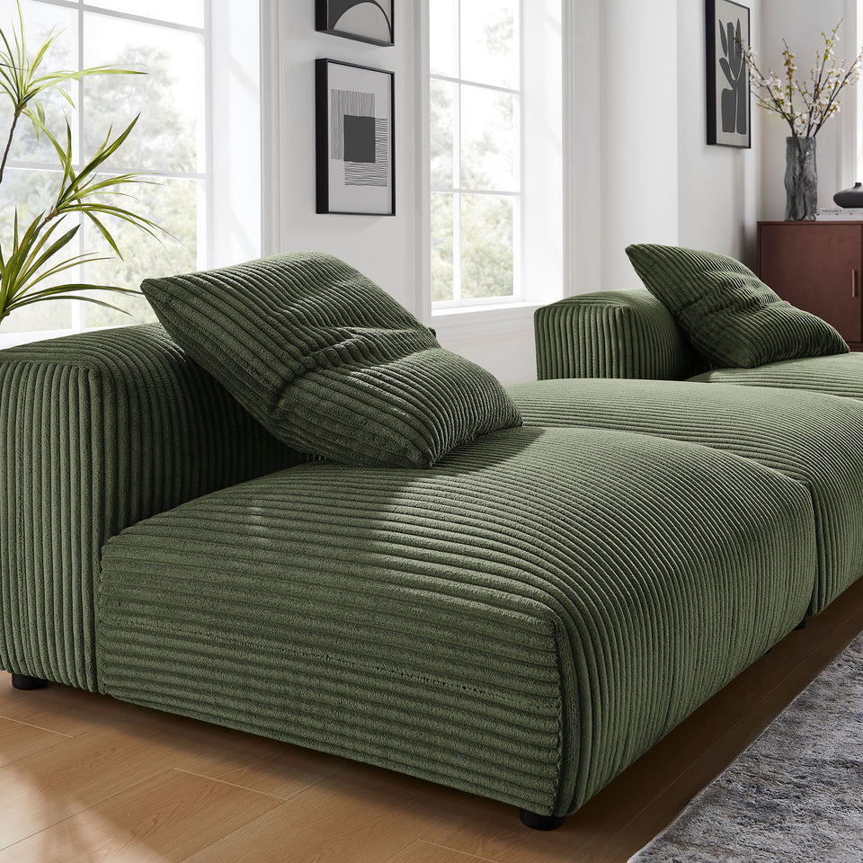 Solace 3-Piece Modular Corduroy Upholstered Sectional Sofa by Modway