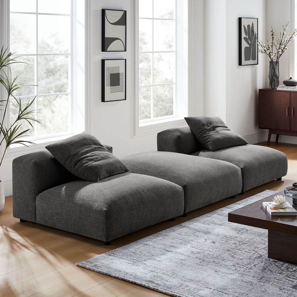 Solace 3-Piece Modular Upholstered Fabric Sectional Sofa by Modway