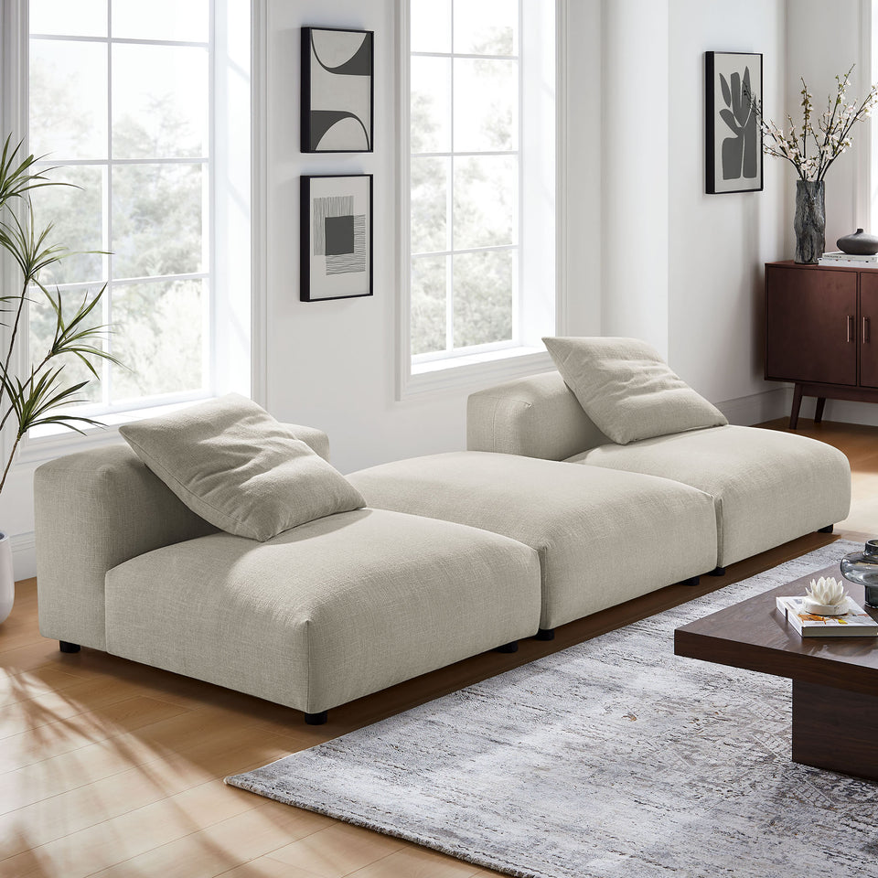 Solace 3-Piece Modular Upholstered Fabric Sectional Sofa by Modway