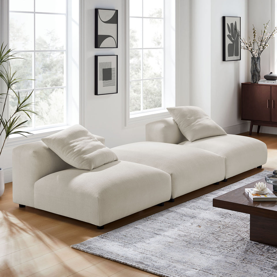 Solace 3-Piece Modular Upholstered Fabric Sectional Sofa by Modway