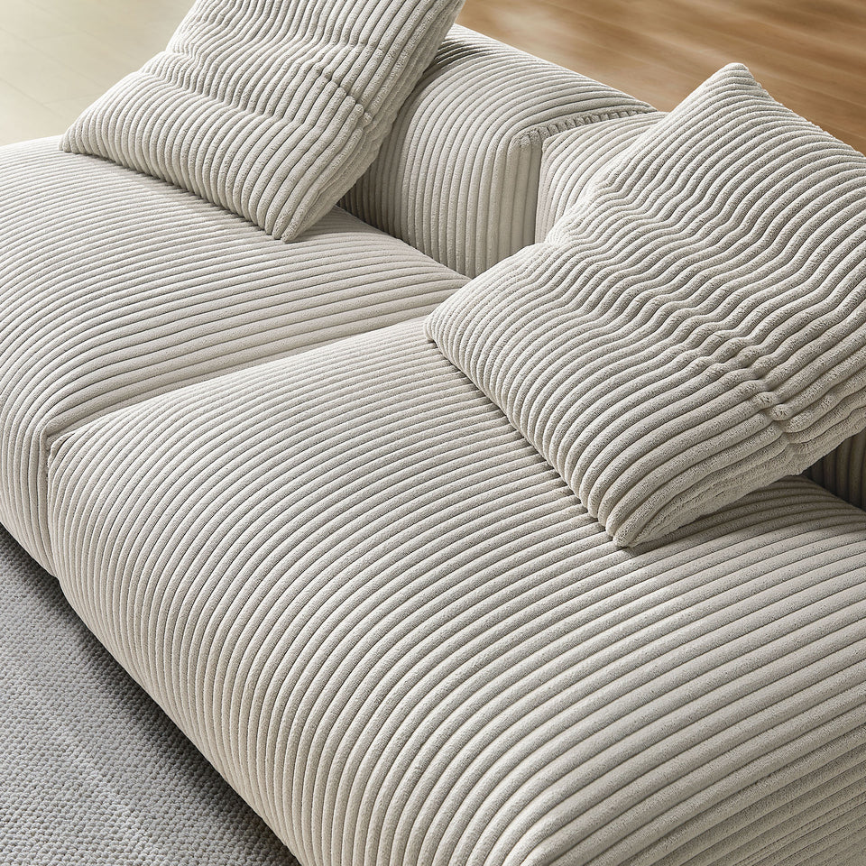 Solace 2-Piece Modular Corduroy Upholstered Sofa by Modway