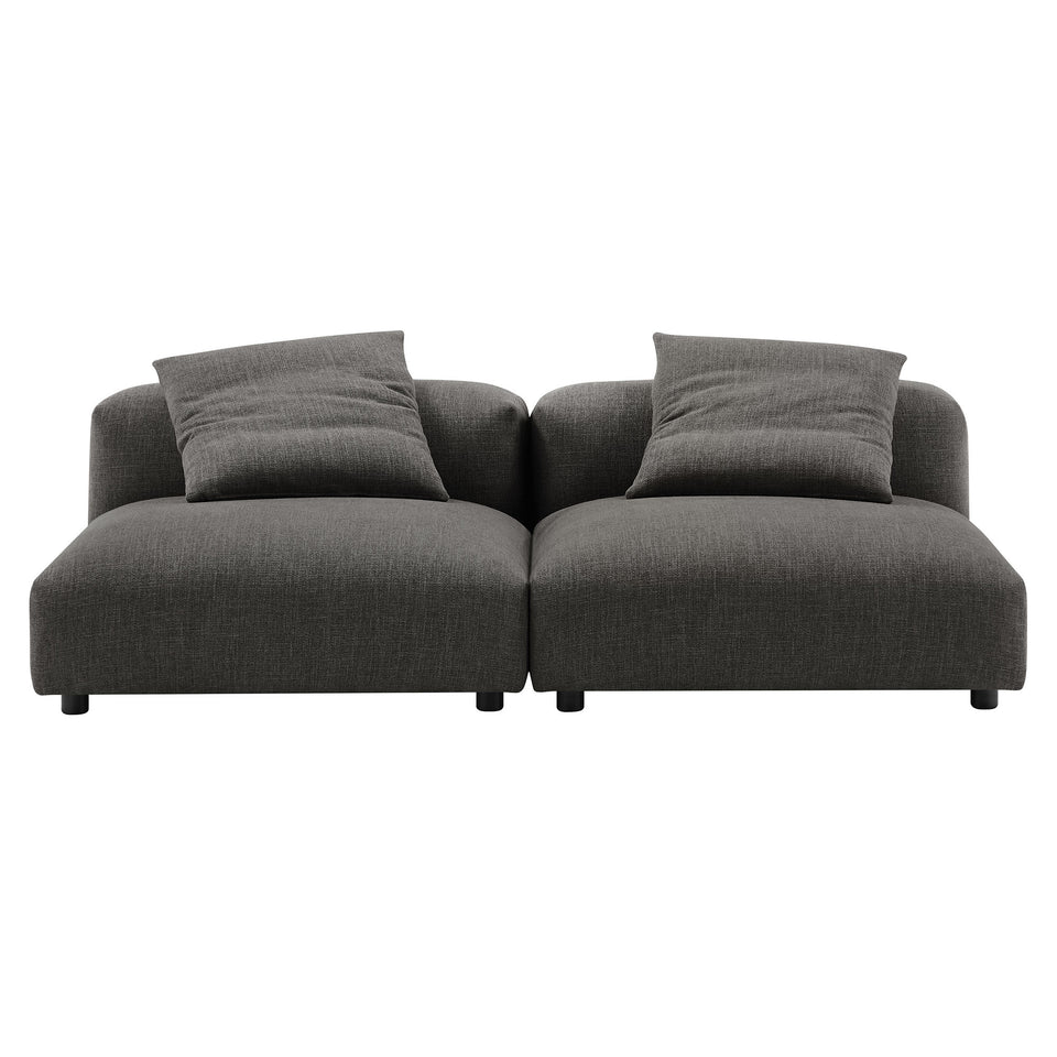 Solace 2-Piece Modular Upholstered Fabric Sofa by Modway