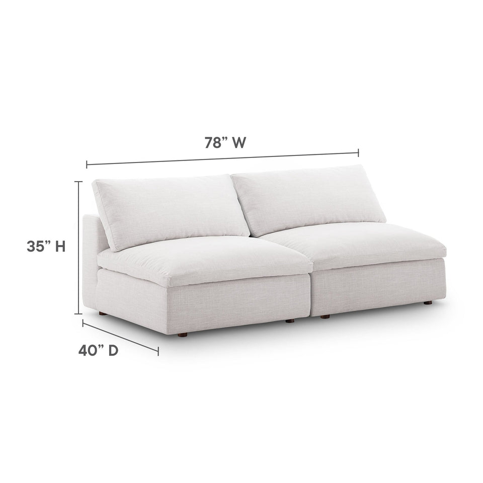Commix Down Filled Overstuffed 2-Piece Armless Sectional Loveseat by Modway