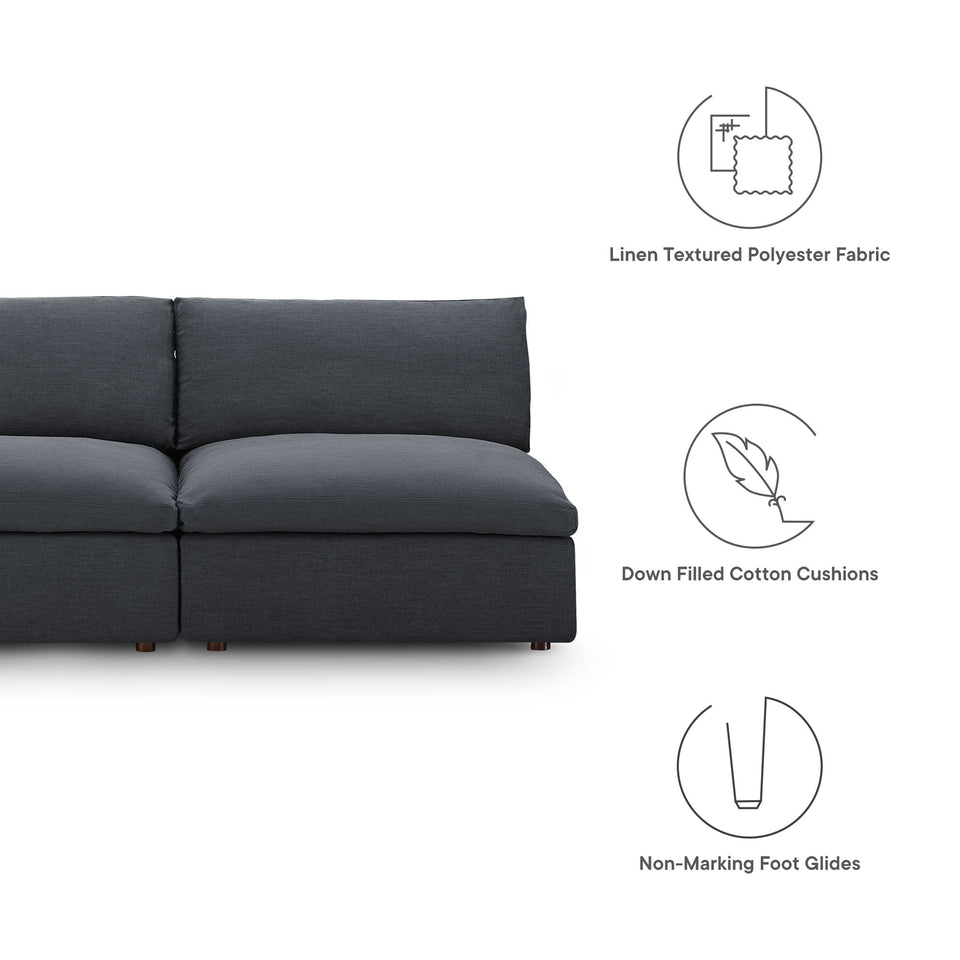 Commix Down Filled Overstuffed 2-Piece Armless Sectional Loveseat by Modway