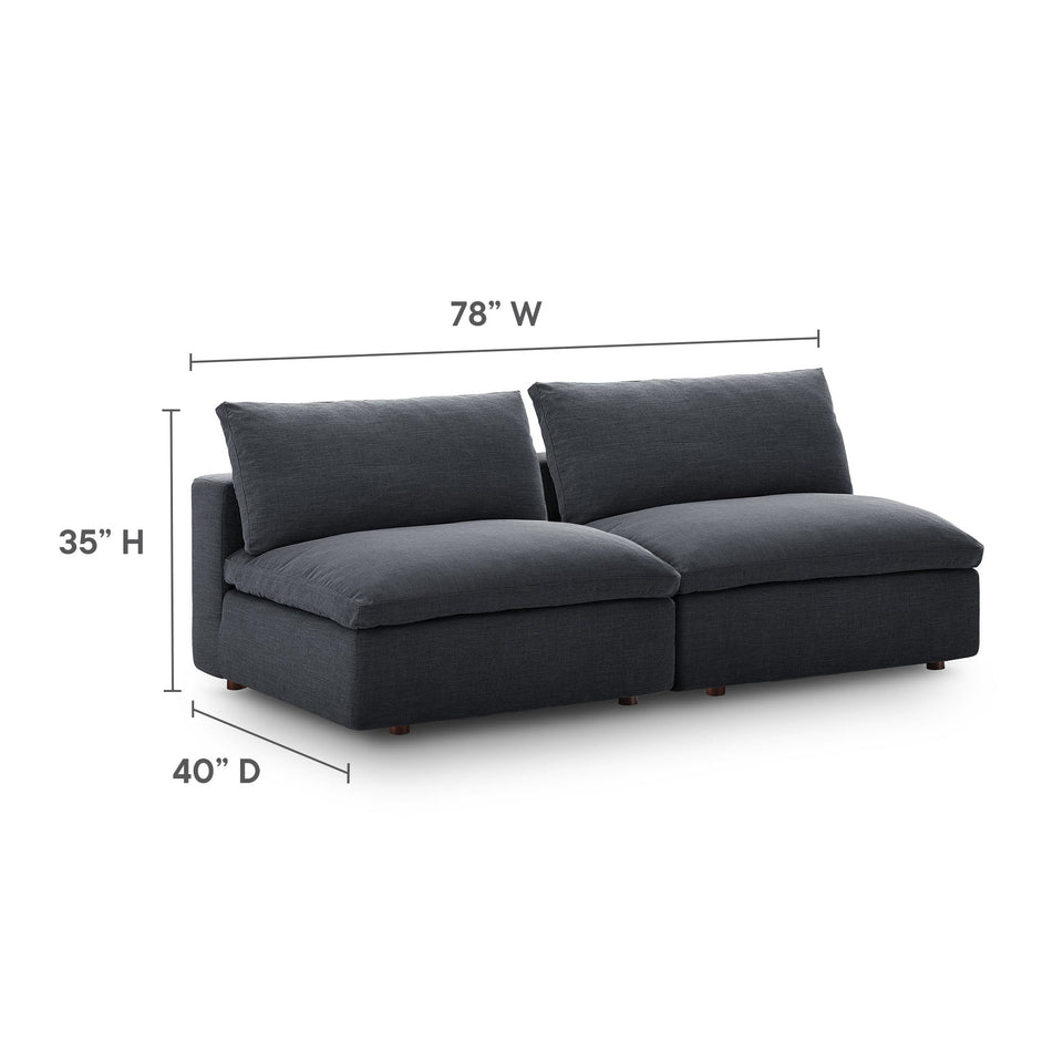 Commix Down Filled Overstuffed 2-Piece Armless Sectional Loveseat by Modway