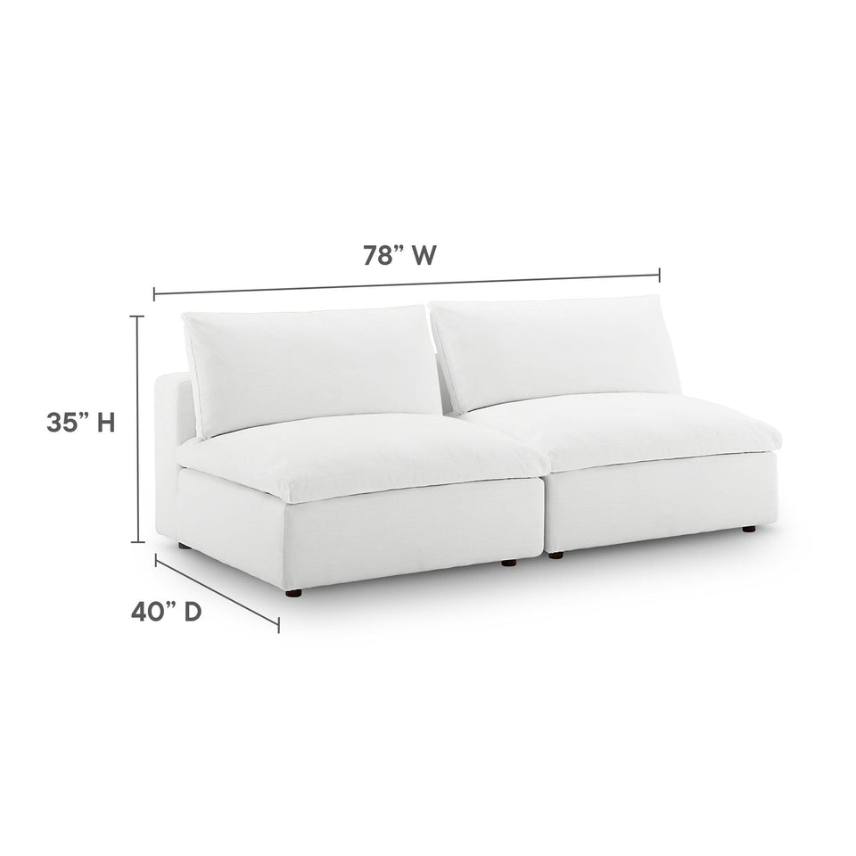 Commix Down Filled Overstuffed 2-Piece Armless Sectional Loveseat by Modway