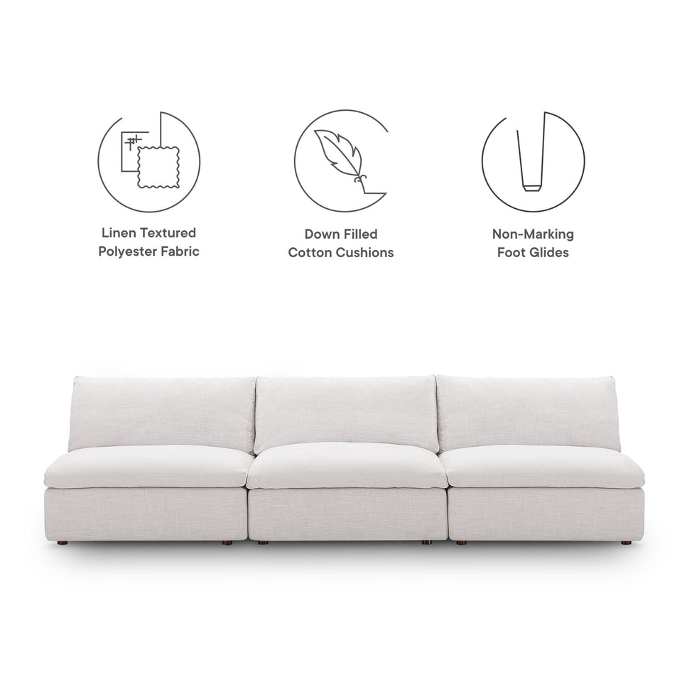Commix Down Filled Overstuffed 3-Piece Armless Sectional Sofa by Modway