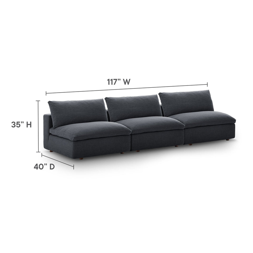 Commix Down Filled Overstuffed 3-Piece Armless Sectional Sofa by Modway