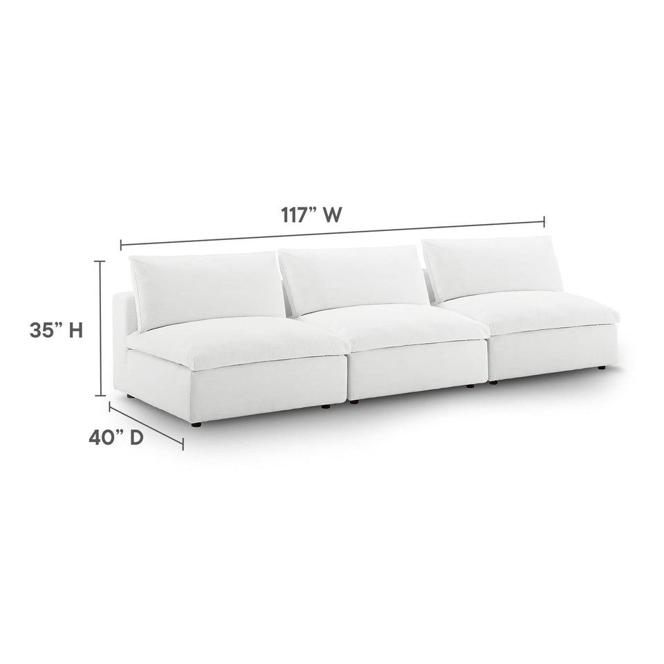 Commix Down Filled Overstuffed 3-Piece Armless Sectional Sofa by Modway