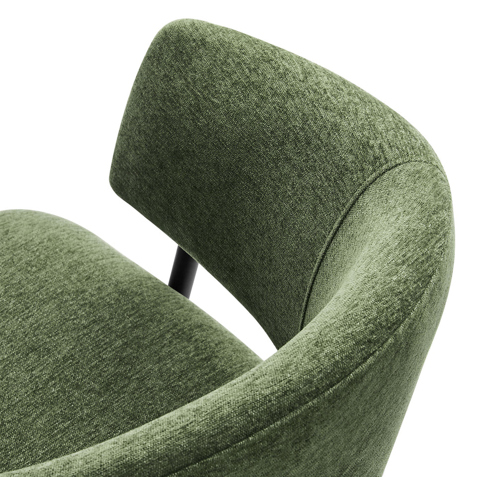 Nella Upholstered Heathered Chenille Dining Chairs Set of 2 by Modway