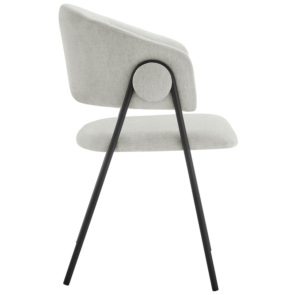 Nella Upholstered Heathered Chenille Dining Chairs Set of 2 by Modway