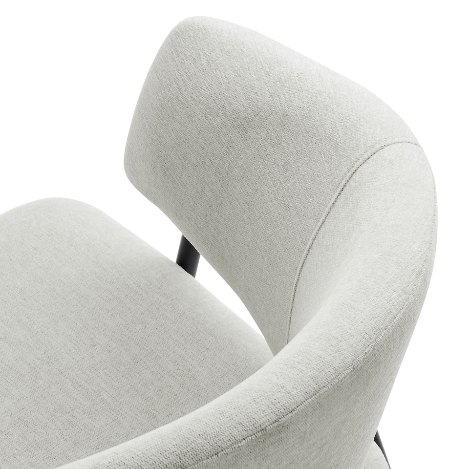 Nella Upholstered Heathered Chenille Dining Chairs Set of 2 by Modway