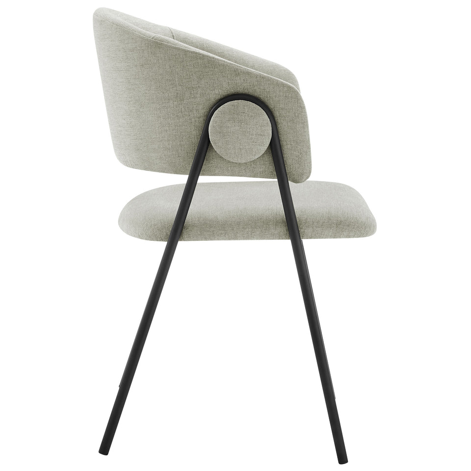 Nella Upholstered Heathered Chenille Dining Chairs Set of 2 by Modway