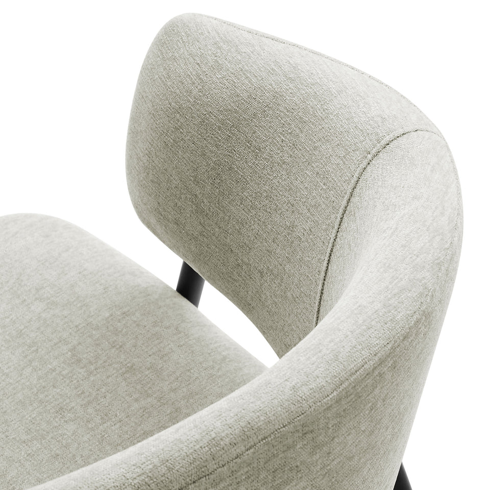 Nella Upholstered Heathered Chenille Dining Chairs Set of 2 by Modway