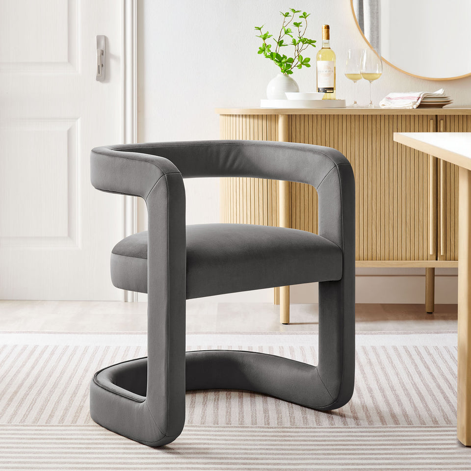 Winslow Barrel Performance Velvet Dining Chair by Modway