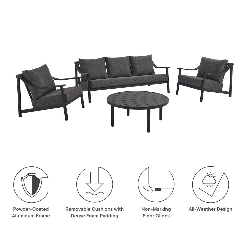 Terrace 4-Piece Outdoor Patio Aluminum Furniture Set by Modway