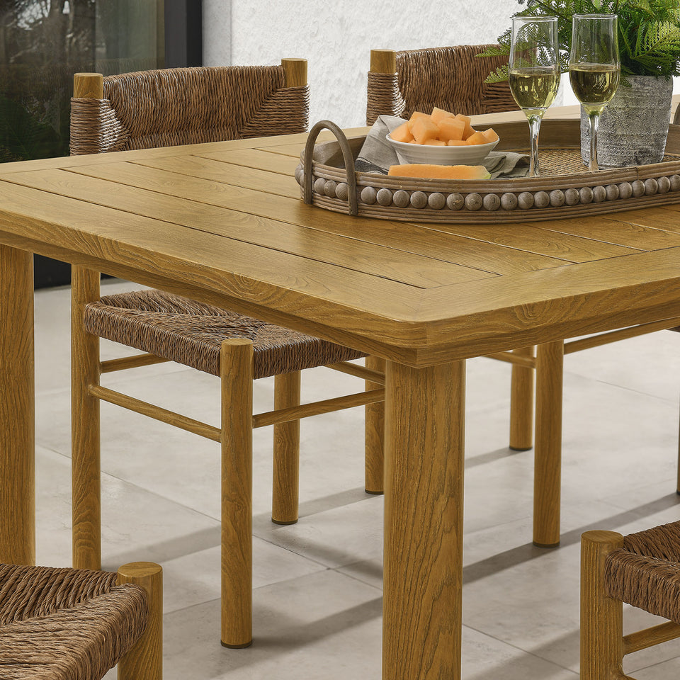 Parkland 7-Piece Rectangular Outdoor Patio Rattan and Aluminum Dining Table and Chairs Set by Modway