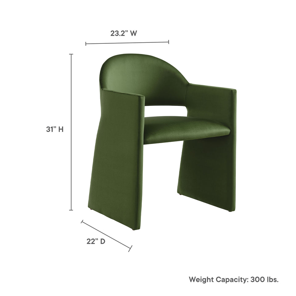 Talia Performance Velvet Dining Armchair by Modway