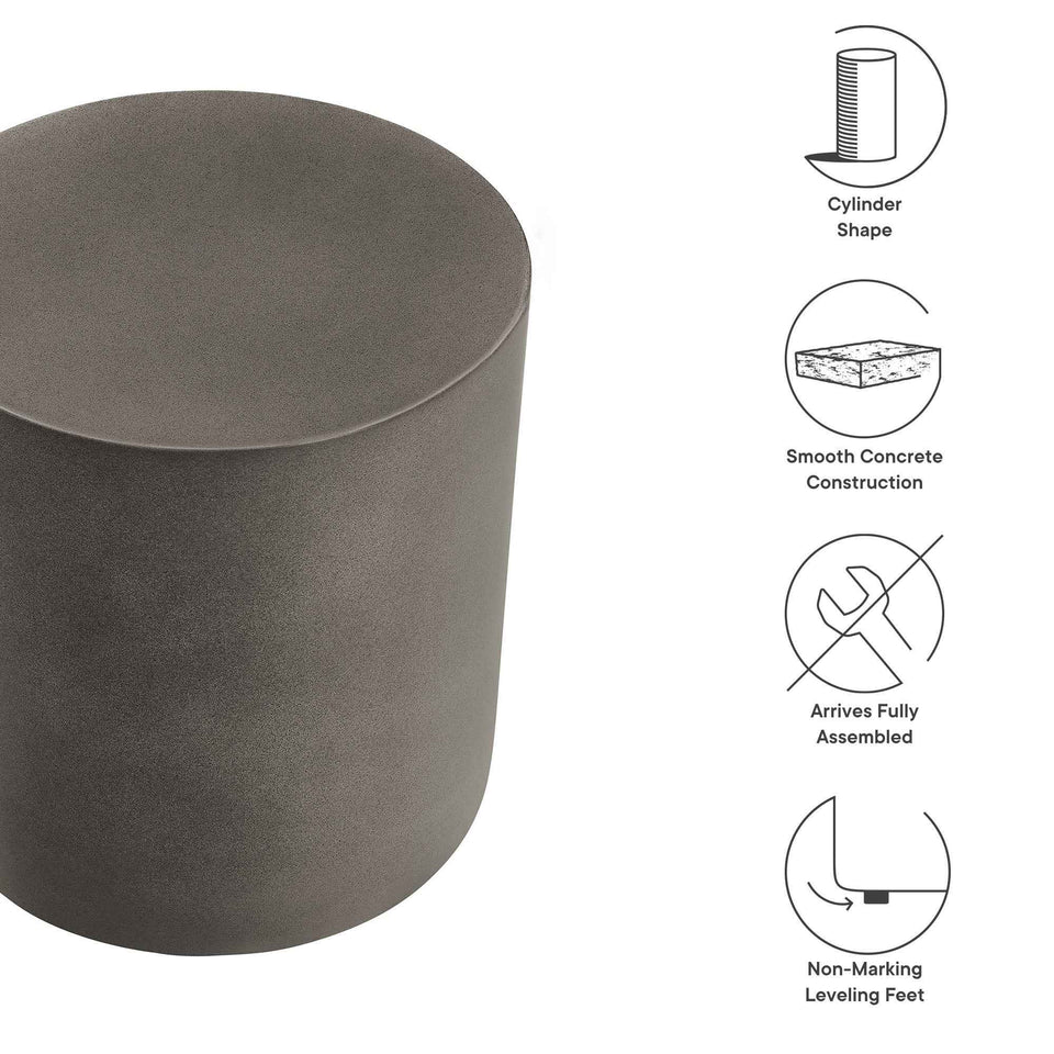 Brion Indoor - Outdoor Patio Concrete Stool by Modway