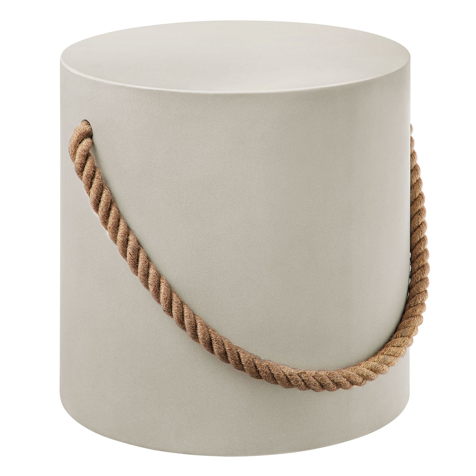 Isera Indoor - Outdoor Patio Rope Concrete Side Table Stool by Modway