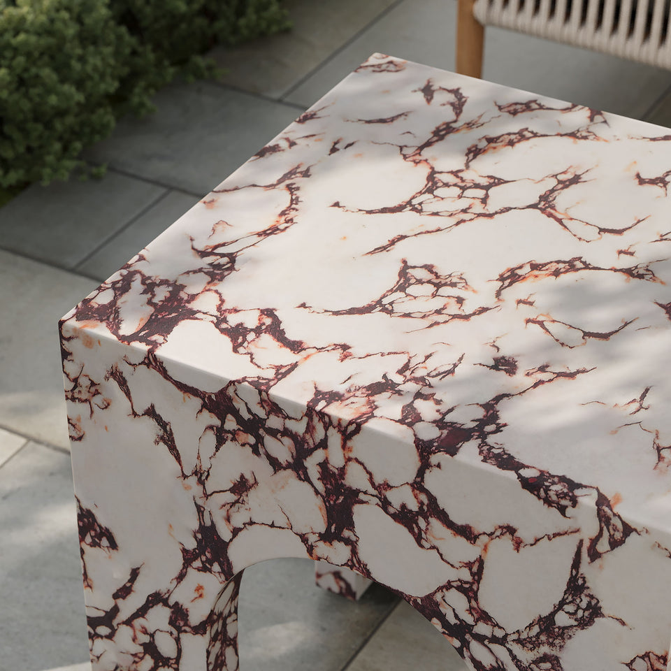 Valen Square Indoor - Outdoor Patio Arched Concrete Side Table by Modway