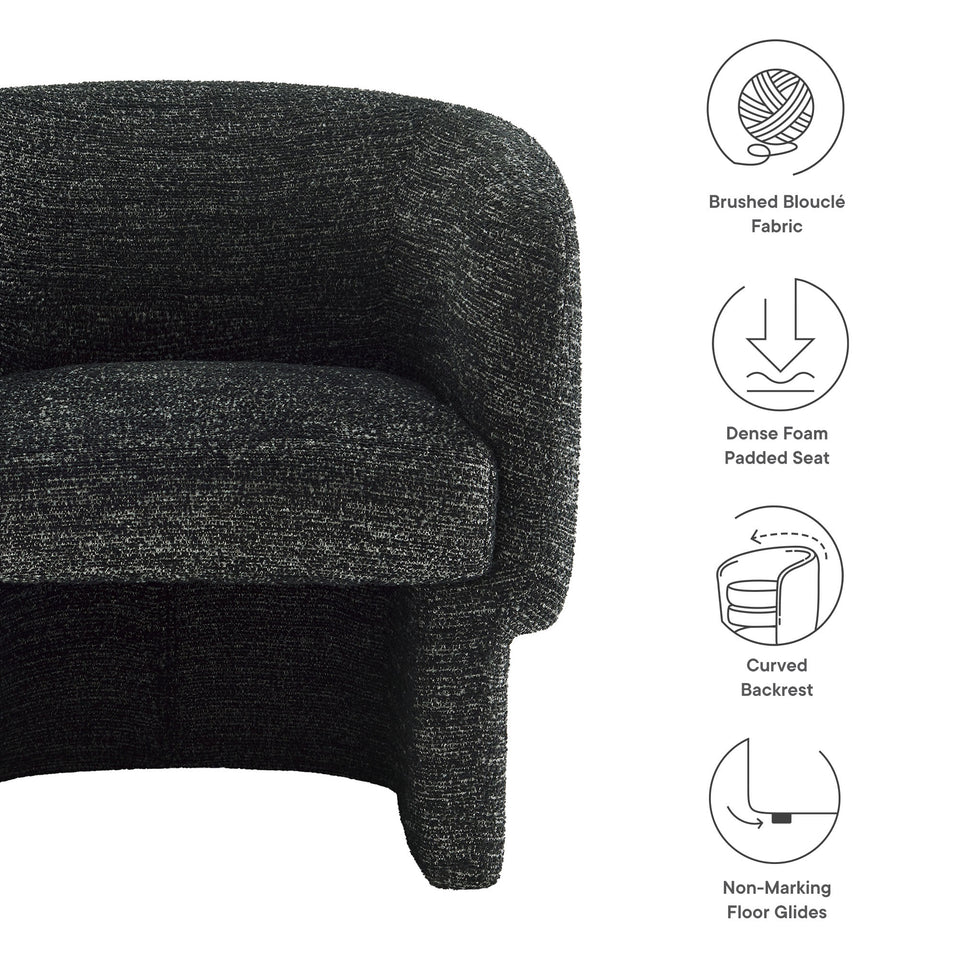 Muse Boucle Fabric Barrel Accent Chair by Modway