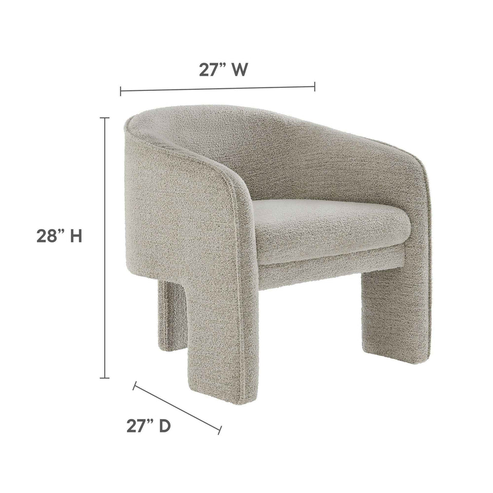 Greer Boucle Fabric Upholstered Accent Armchair by Modway