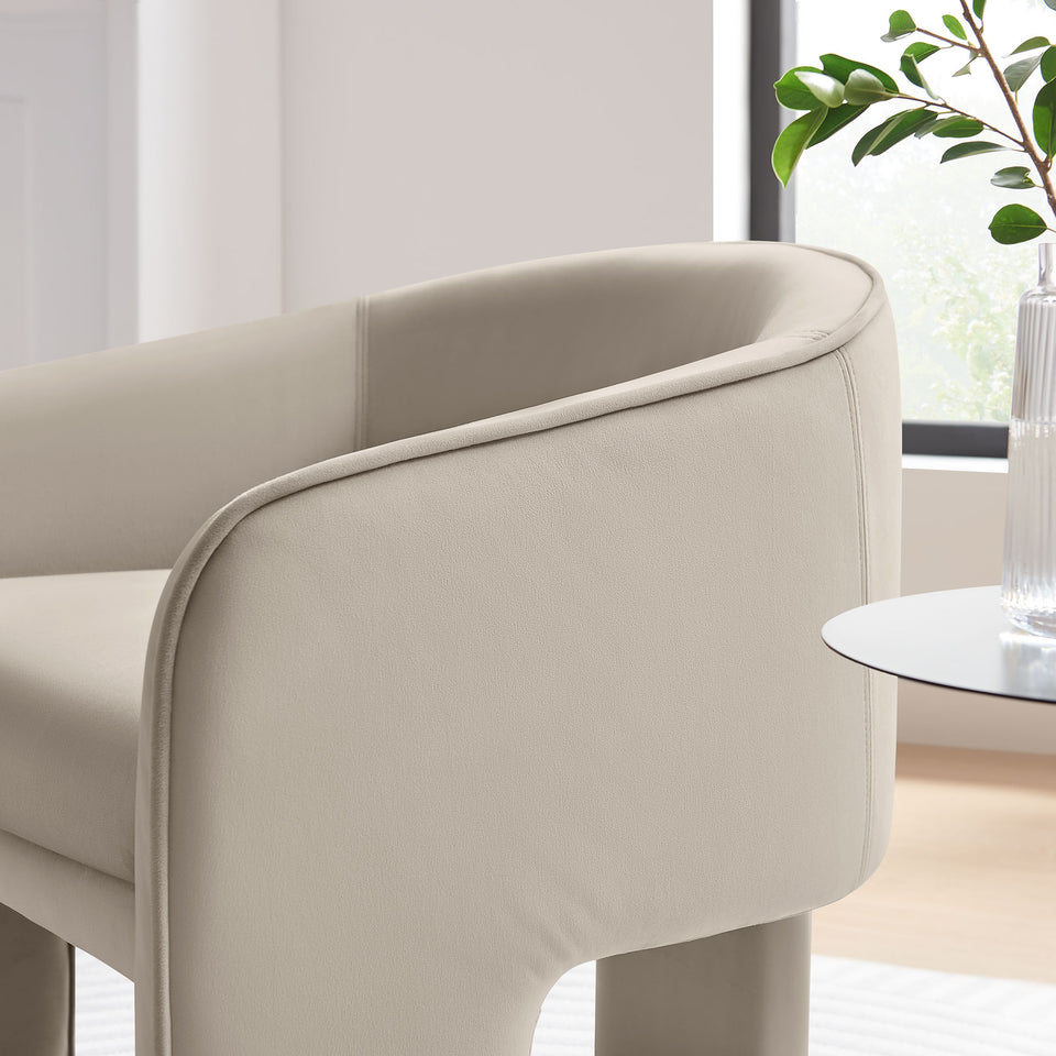 Greer Performance Velvet Upholstered Accent Armchair by Modway