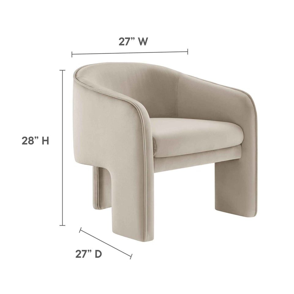 Greer Performance Velvet Upholstered Accent Armchair by Modway