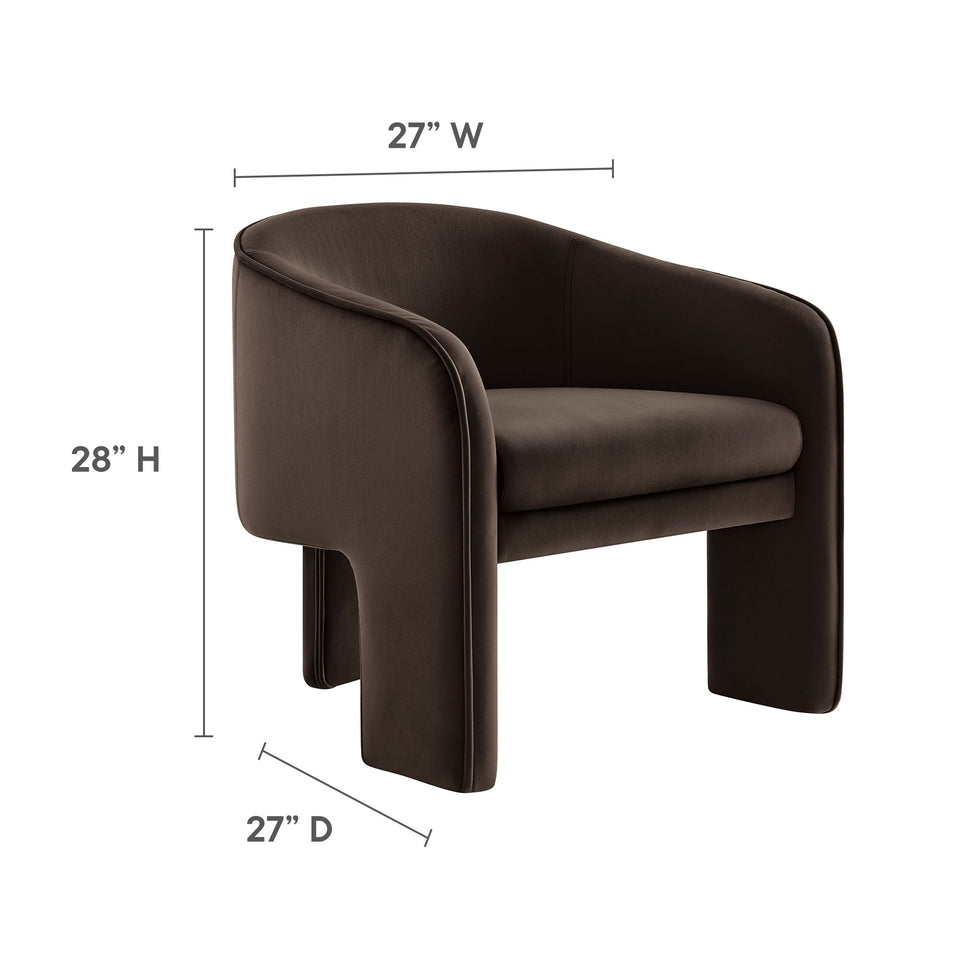 Greer Performance Velvet Upholstered Accent Armchair by Modway