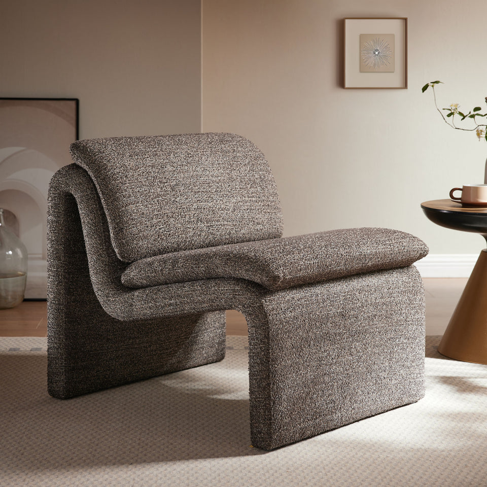 Lume Boucle Upholstered Armless Accent Chair by Modway