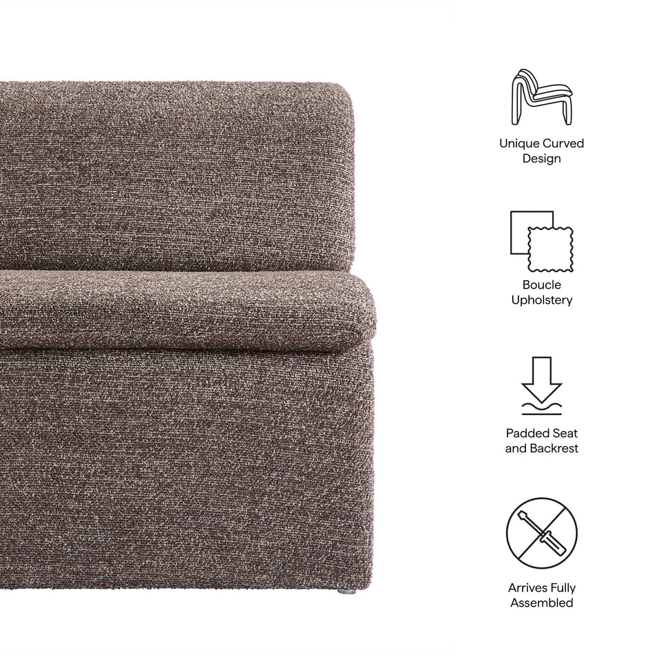Lume Boucle Upholstered Armless Accent Chair by Modway