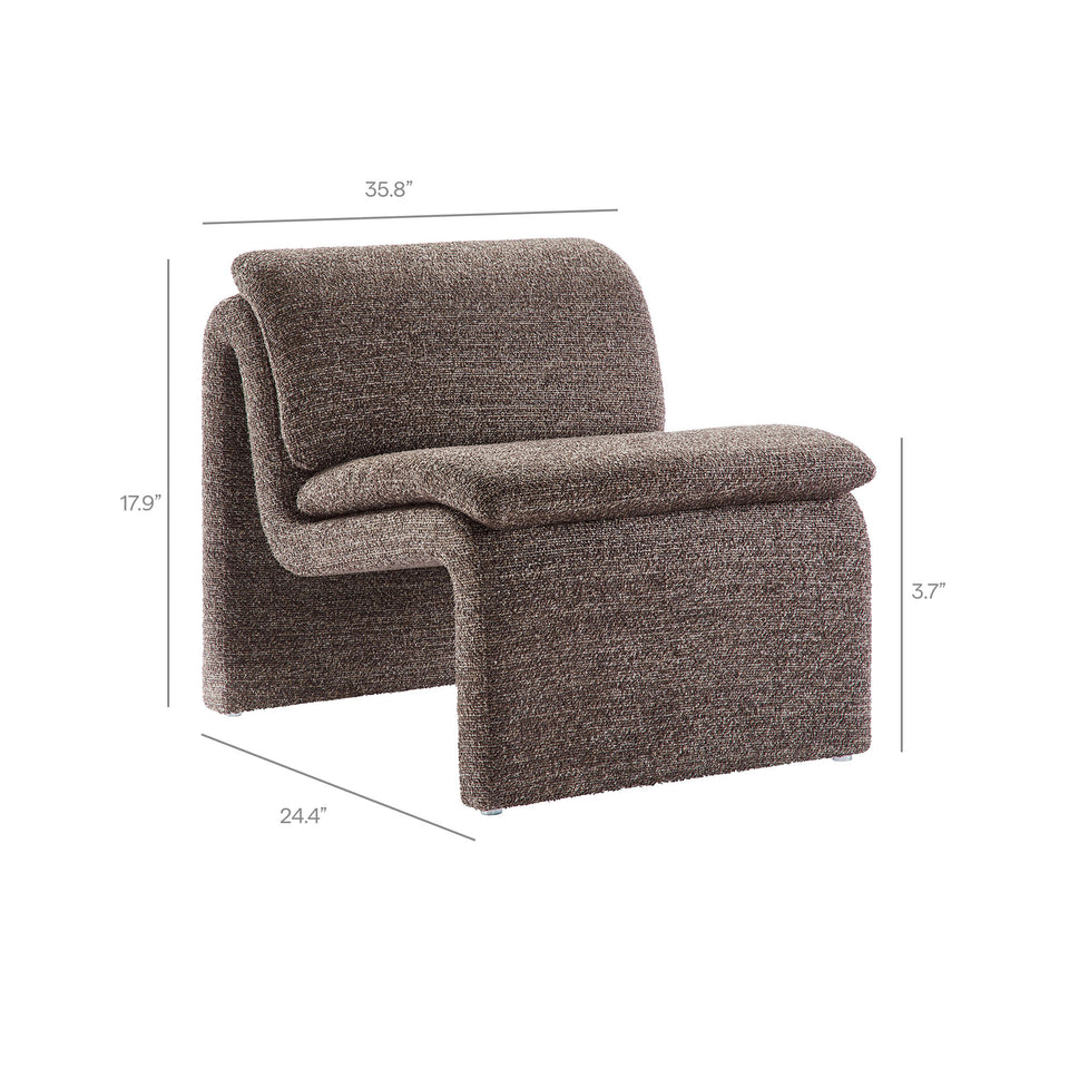 Lume Boucle Upholstered Armless Accent Chair by Modway