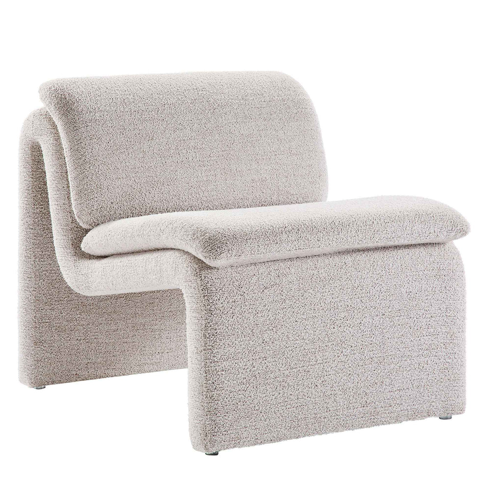 Lume Boucle Upholstered Armless Accent Chair by Modway
