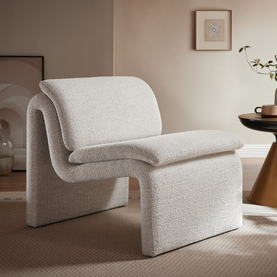 Lume Boucle Upholstered Armless Accent Chair by Modway