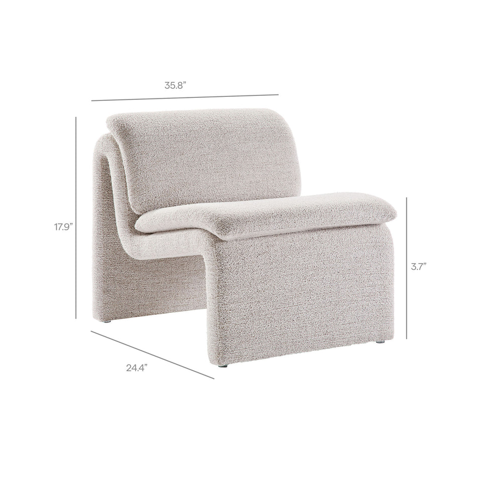 Lume Boucle Upholstered Armless Accent Chair by Modway