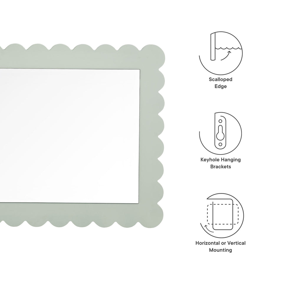 Emmeline Scalloped Rectangle Wall Mirror by Modway