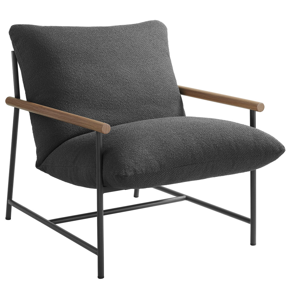 Raya Outdoor Patio Boucle Lounge Chair and Ottoman by Modway