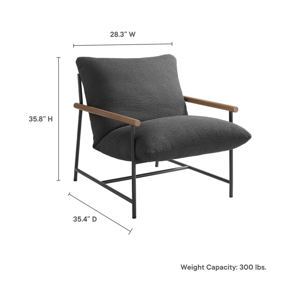 Raya Outdoor Patio Boucle Lounge Chair and Ottoman by Modway