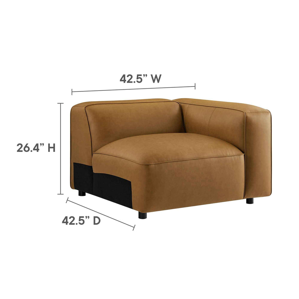 Auren Upholstered Vegan Leather Modular Right Armchair by Modway