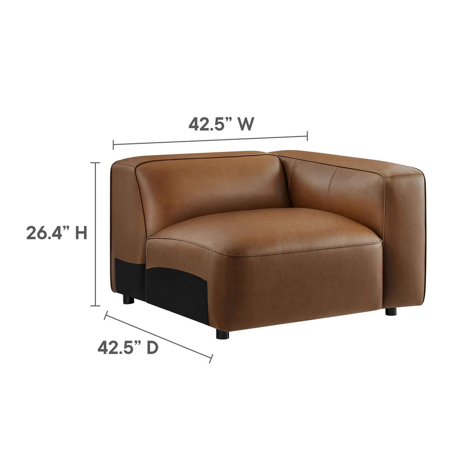 Auren Upholstered Vegan Leather Modular Right Armchair by Modway
