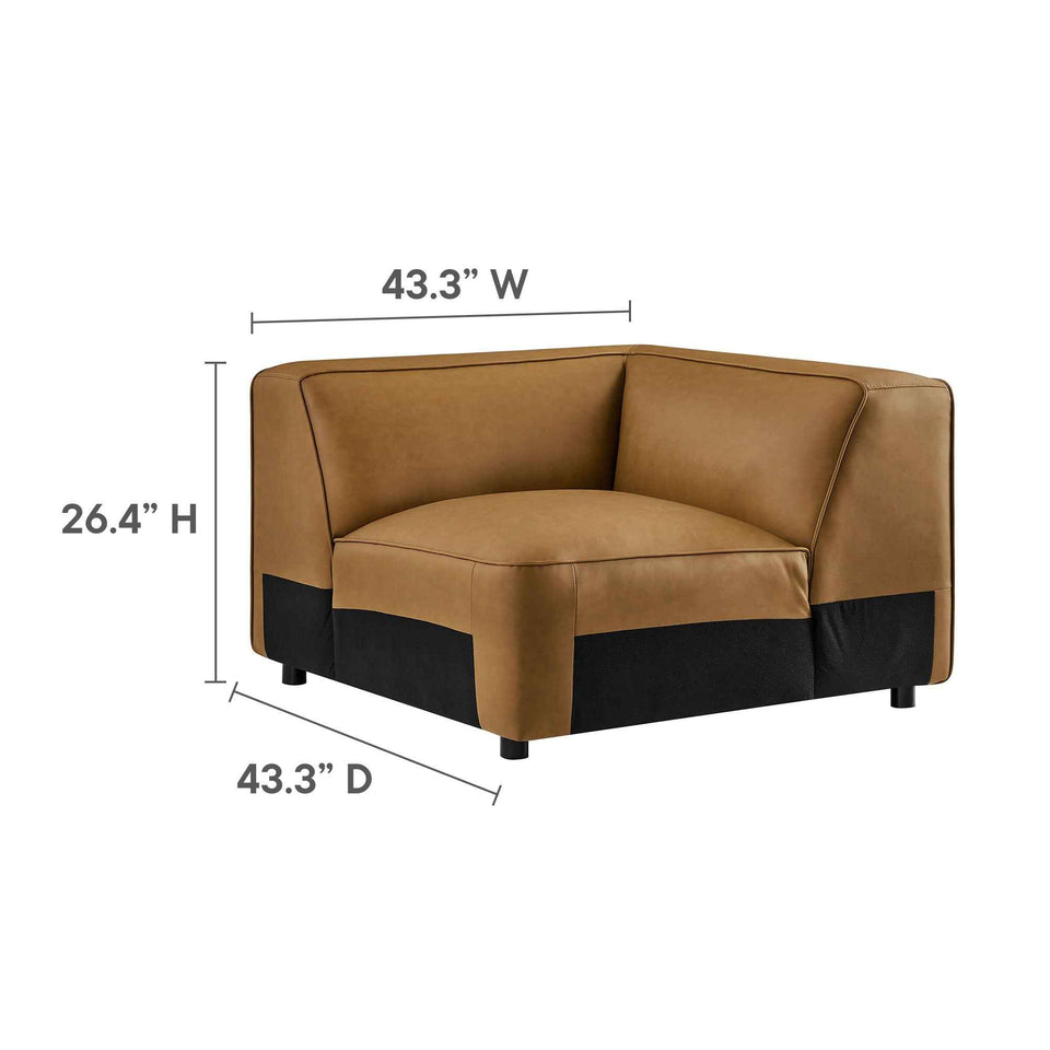 Auren 5-Piece Upholstered Armless L-Shaped Vegan Leather Modular Sofa by Modway