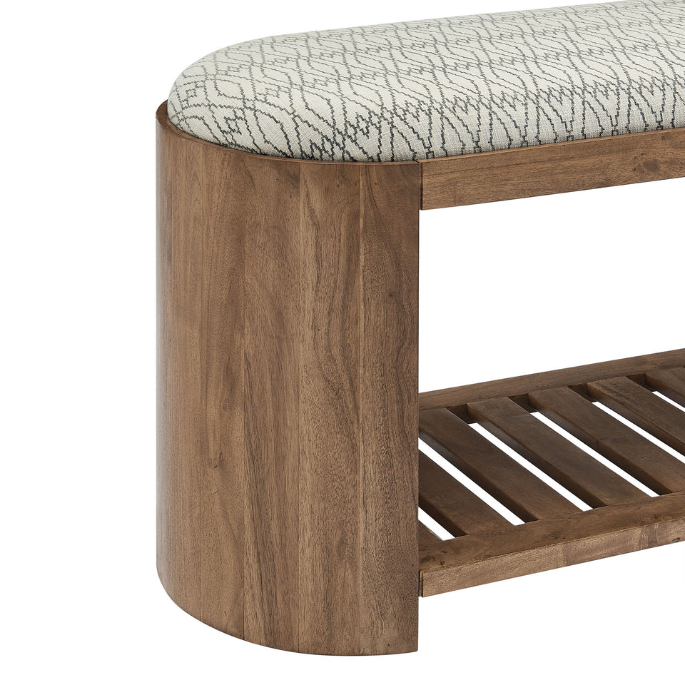 Ashby 45" Geometric Upholstered Bench by Modway