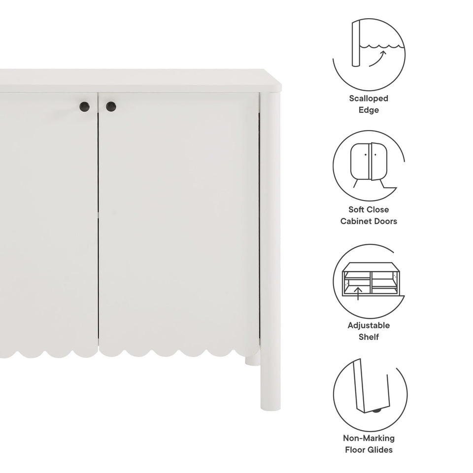 Emmeline 35" 2-Door Scalloped Sideboard Cabinet by Modway