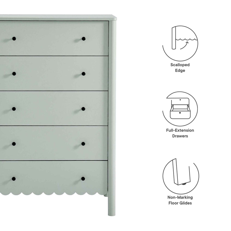 Emmeline Scalloped 5-Drawer Chest