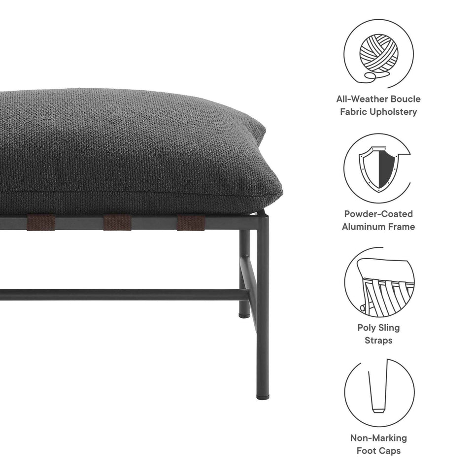 Raya Outdoor Patio Boucle Ottoman by Modway
