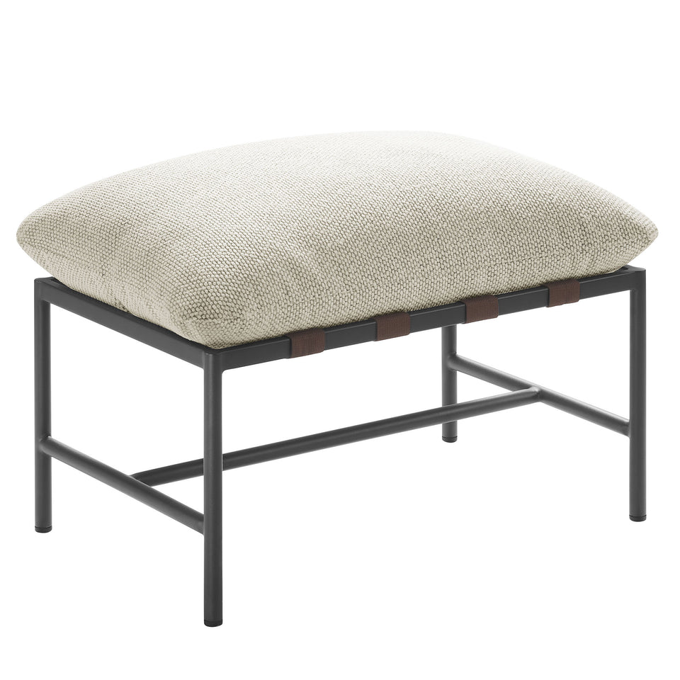 Raya Outdoor Patio Boucle Lounge Chair and Ottoman by Modway