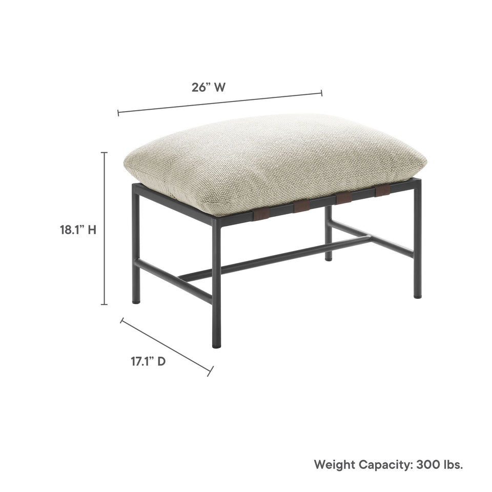 Raya Outdoor Patio Boucle Lounge Chair and Ottoman by Modway