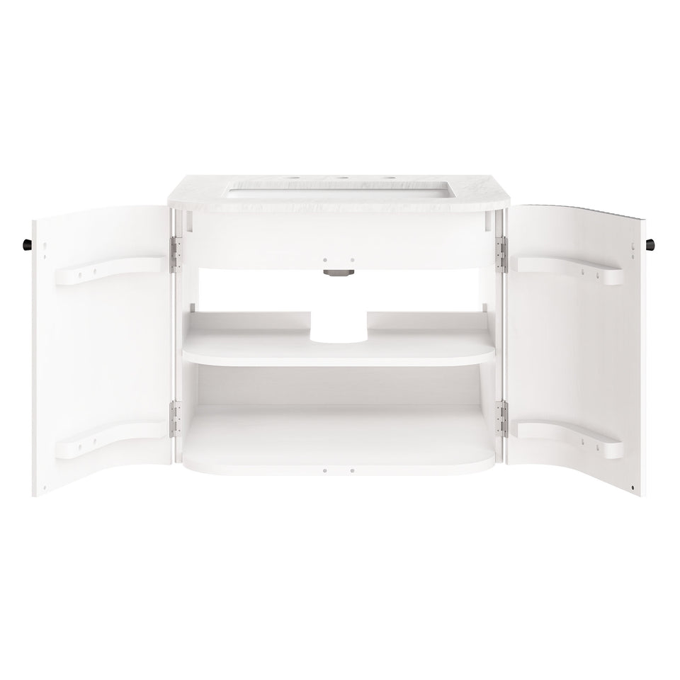 Zia 24" Wall-Mount Bathroom Vanity with Marble Sink by Modway
